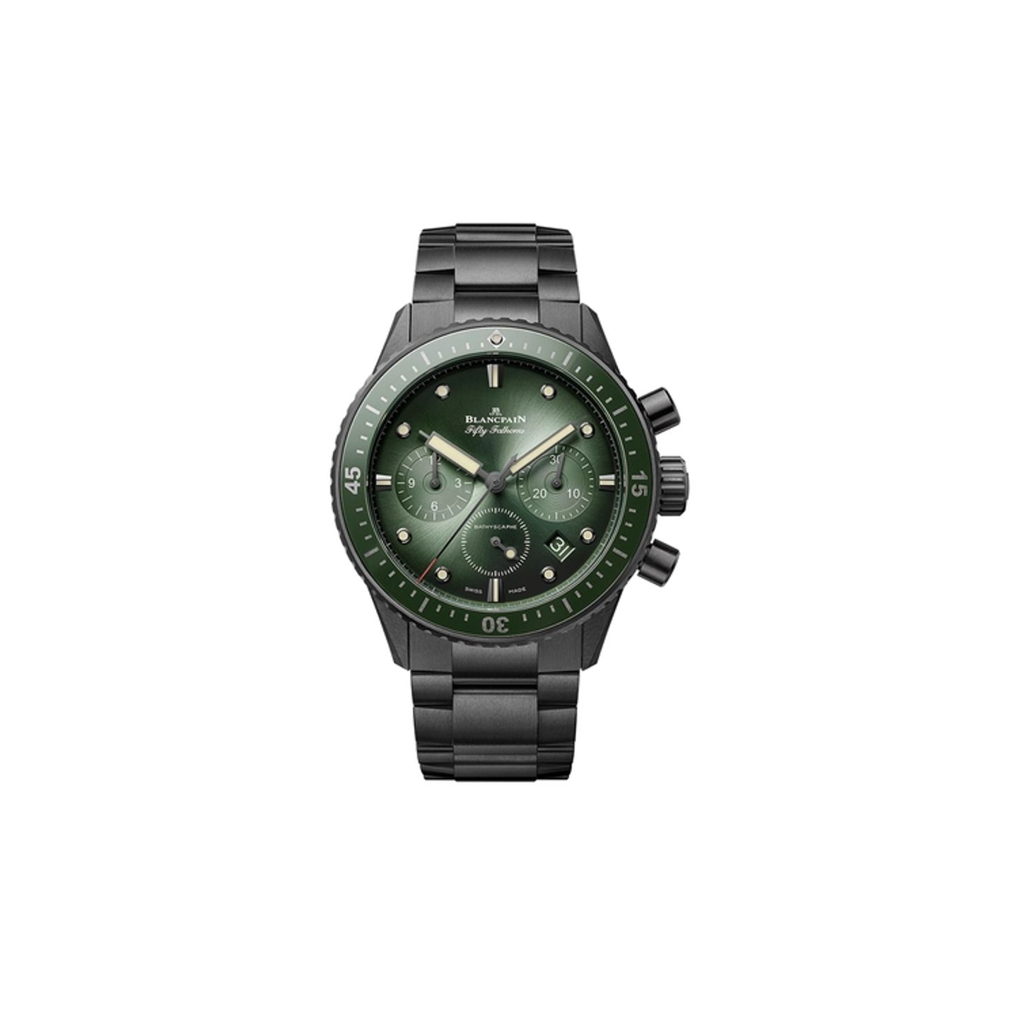 Blancpain Fifty Fathoms Bathyscaphe 5200-0153-01S (2026) - Groen wijzerplaat 44mm Keramiek (1/1)
