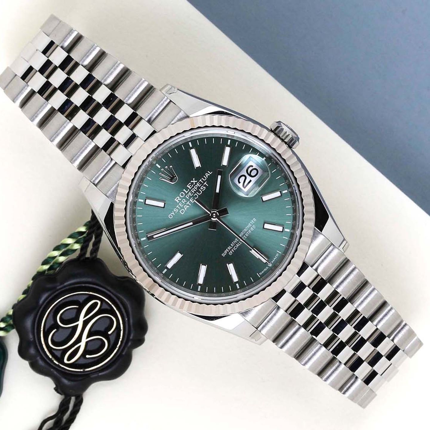 Rolex Datejust 36 126234 (2023) - Groen wijzerplaat 36mm Staal (1/8)