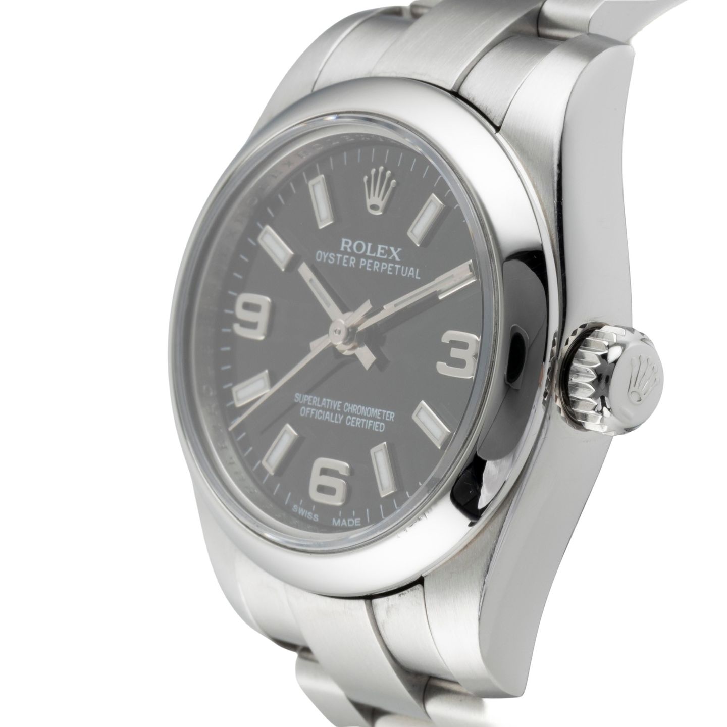 Rolex Oyster Perpetual 26 176200 (Unknown (random serial)) - Black dial 26 mm Steel case (6/8)