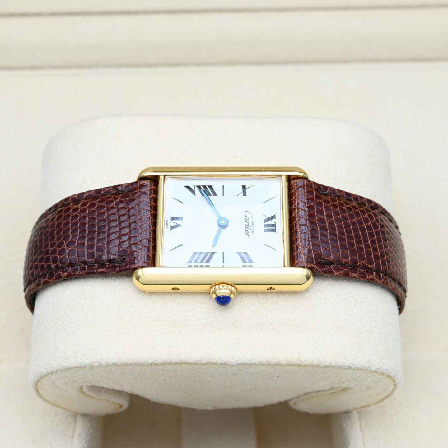 Cartier Tank Vermeil 590005 (Unknown (random serial)) - White dial 23 mm Silver case (3/7)