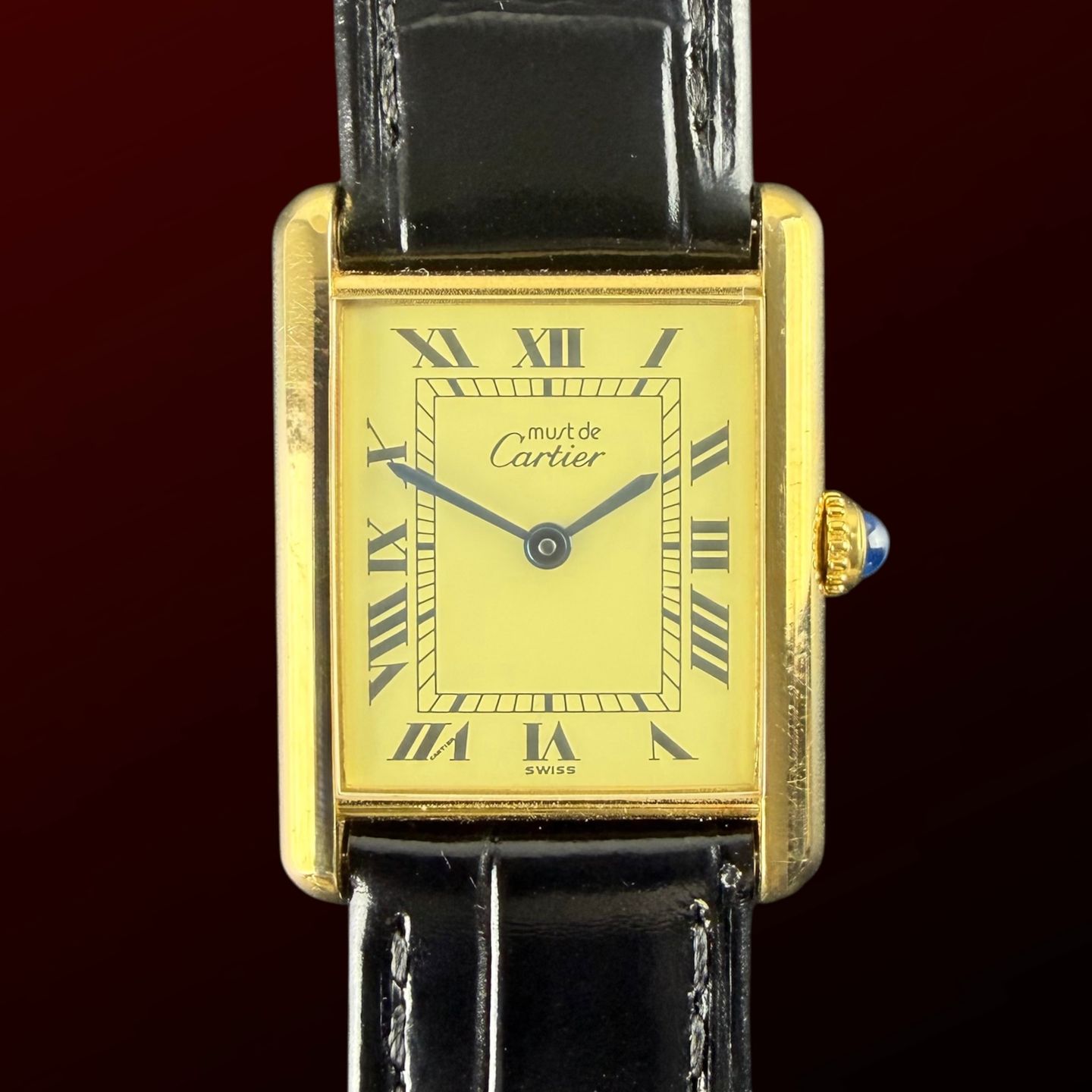 Cartier Tank 590005 (1990) - Champagne wijzerplaat 23mm Goud/Staal (1/8)