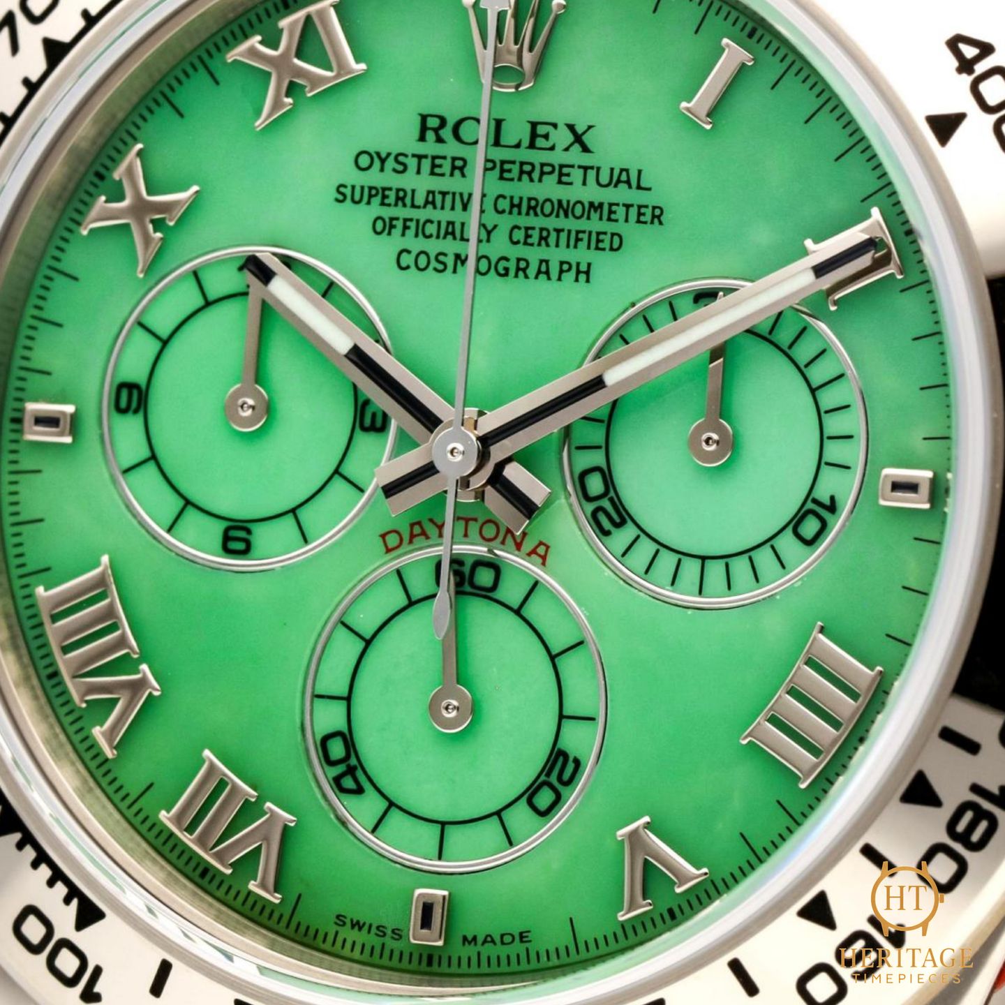 Rolex Daytona 116519 (2004) - Green dial 40 mm White Gold case (4/8)