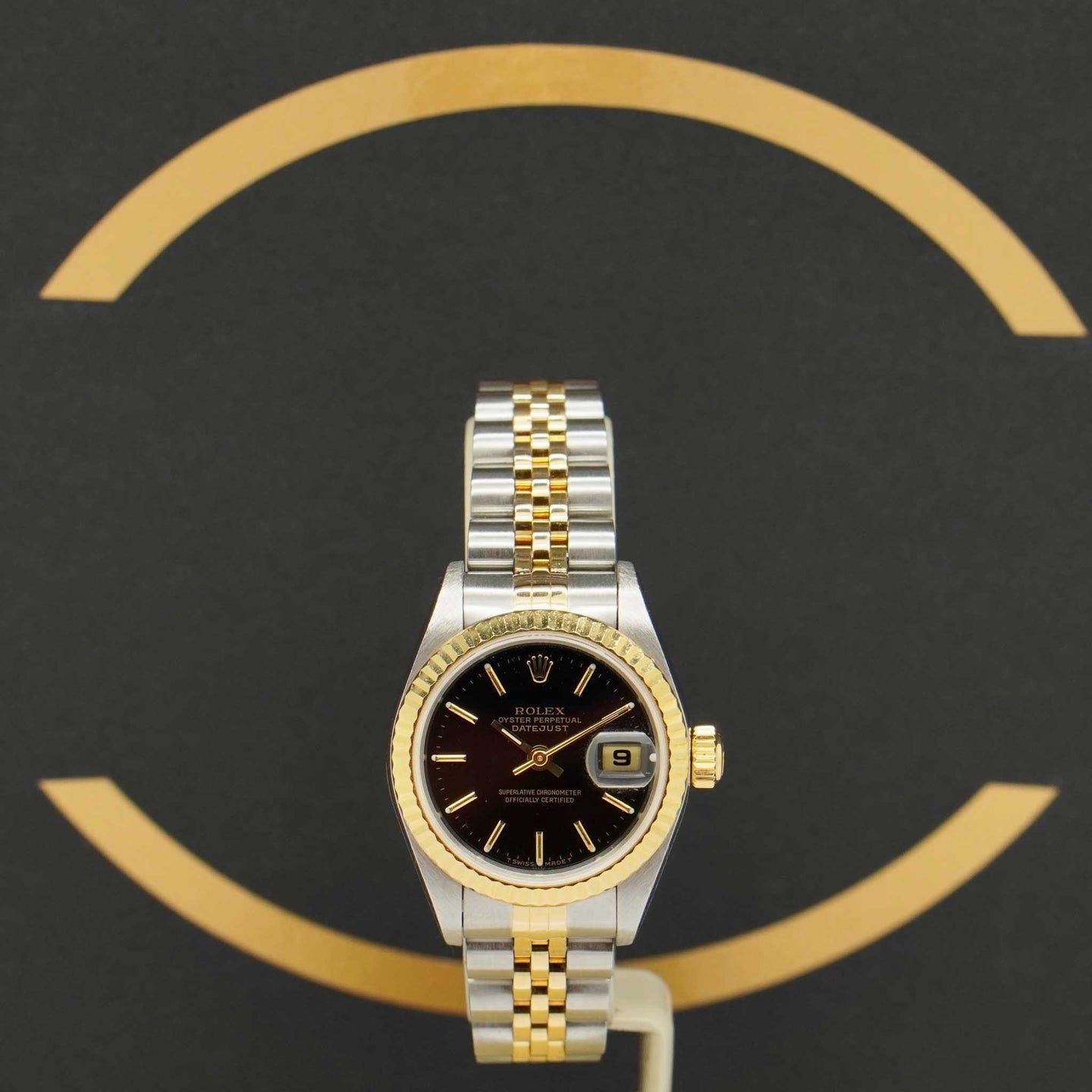 Rolex Lady-Datejust 79173 (1999) - Black dial 26 mm Gold/Steel case (1/7)