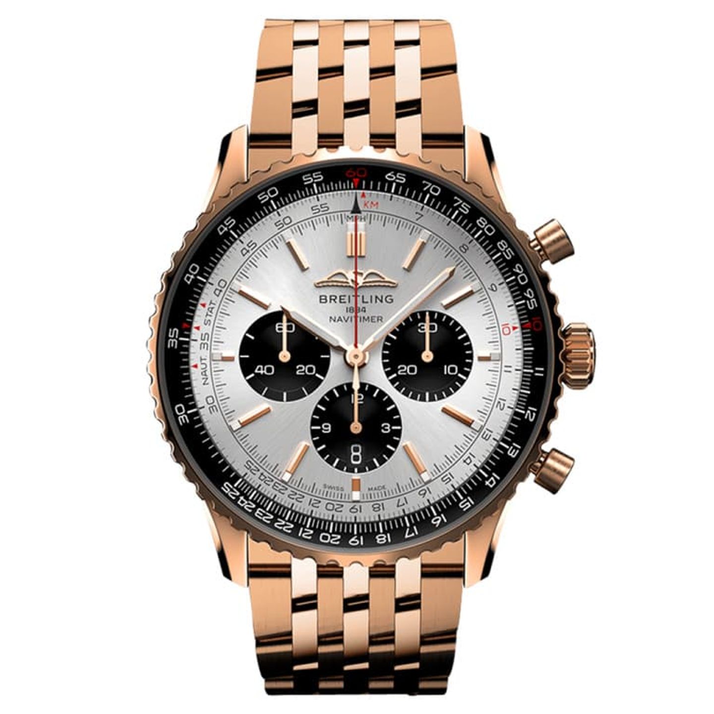 Breitling Navitimer 01 (46 MM) RB0137241G1R1 (2025) - Silver dial 46 mm Red Gold case (1/1)