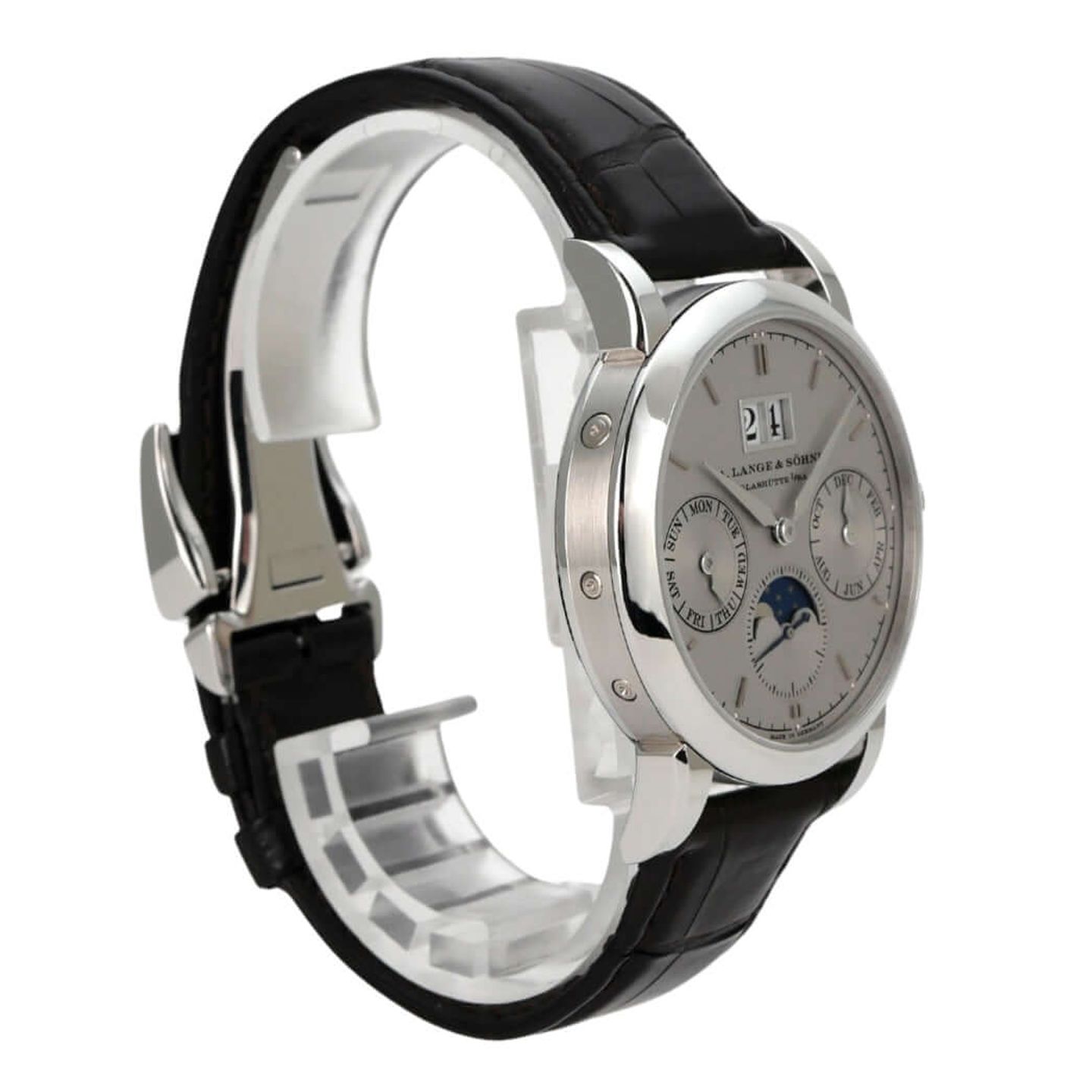 A. Lange & Söhne Saxonia 330.025 (2013) - Zilver wijzerplaat 39mm Platina (4/8)