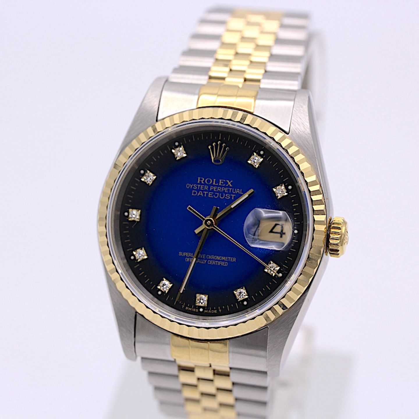 Rolex Datejust 36 16233 (1994) - Blauw wijzerplaat 36mm Goud/Staal (4/8)
