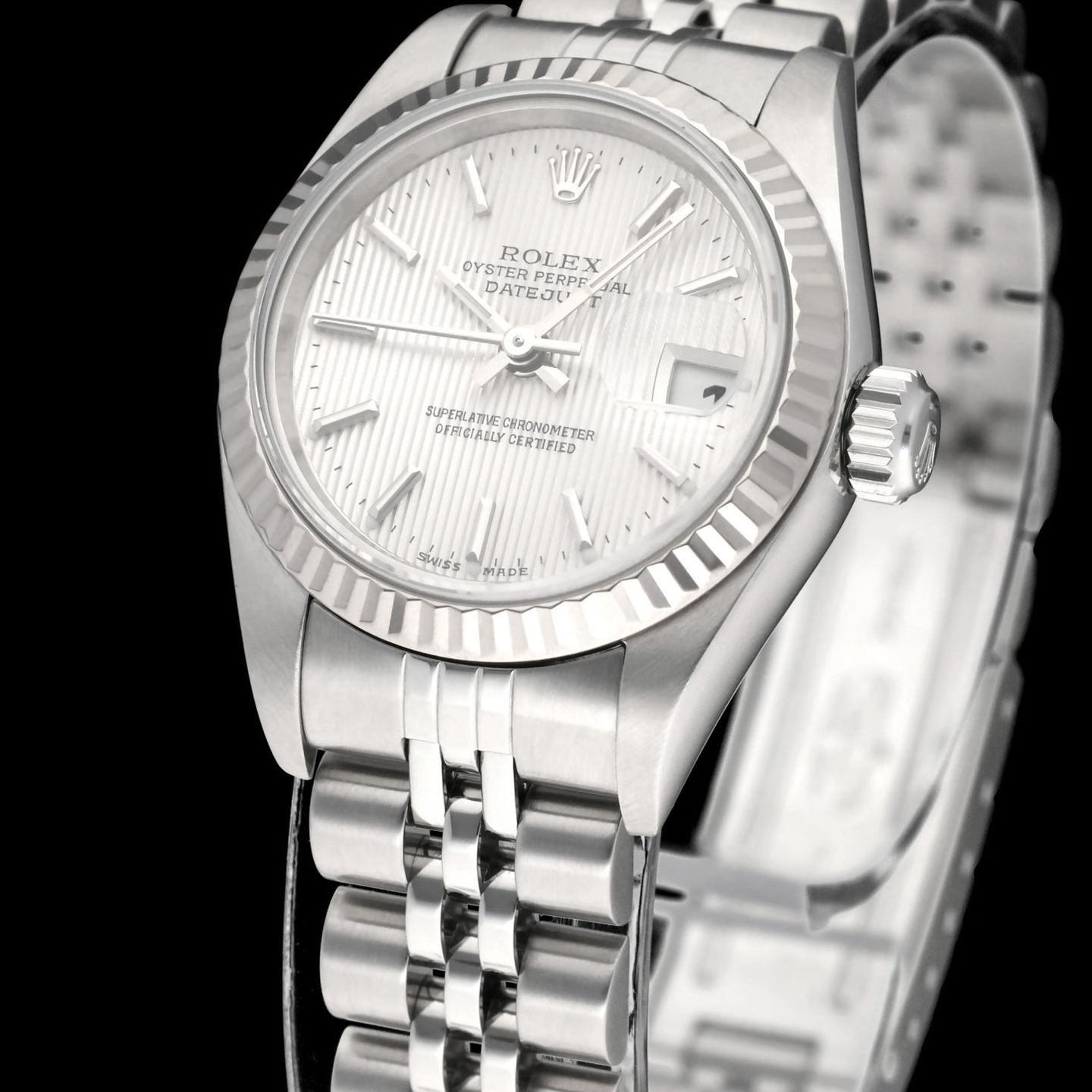 Rolex Lady-Datejust 79174 (2004) - Zilver wijzerplaat 26mm Staal (7/8)