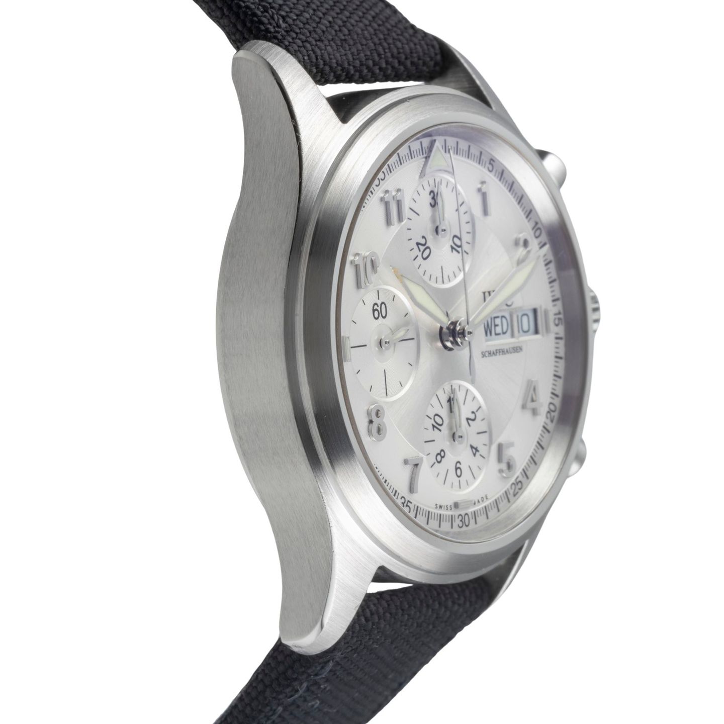 IWC Pilot Spitfire Chronograph IW370628 (2004) - Silver dial 39 mm Steel case (7/8)