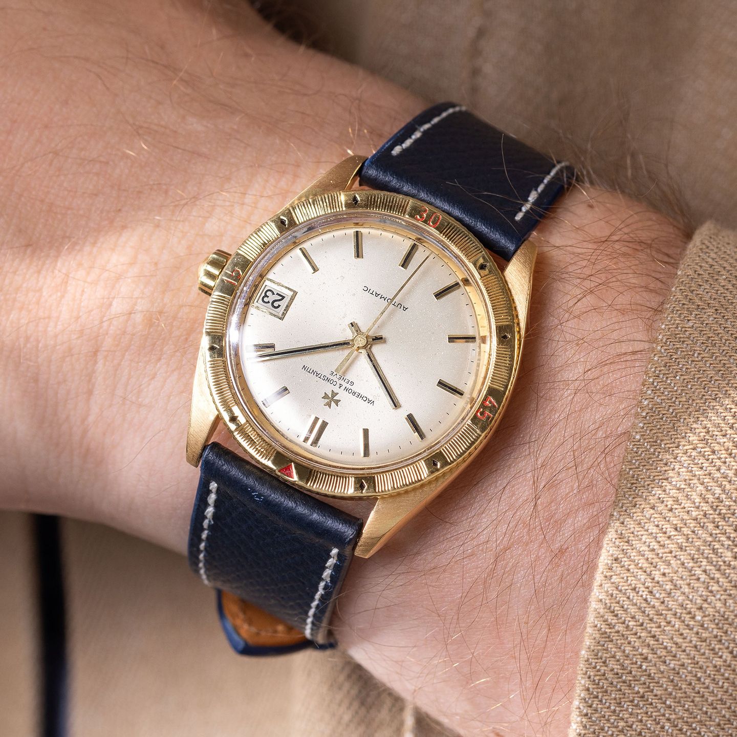 Vacheron Constantin Vintage 6782 (1960) - Wit wijzerplaat 36mm Geelgoud (2/8)