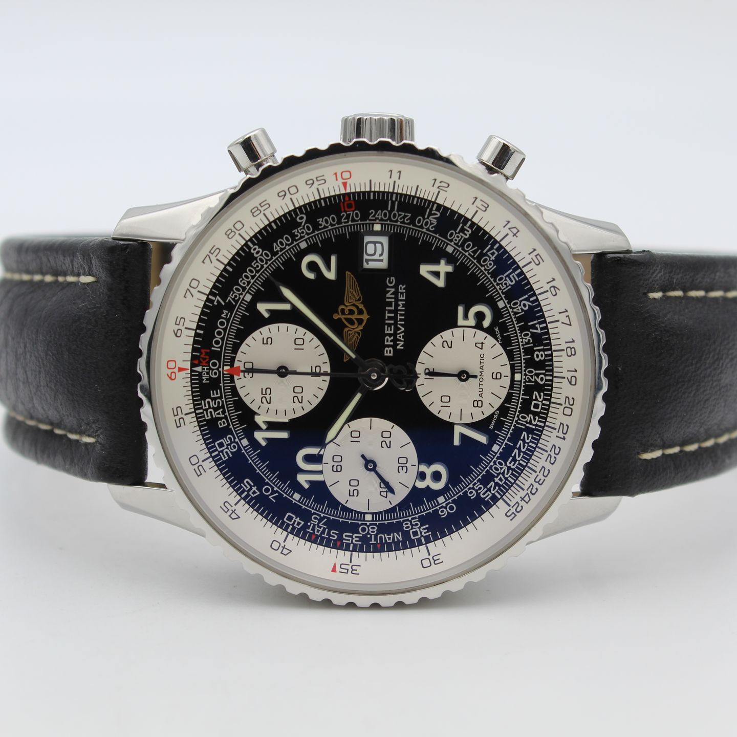 Breitling Old Navitimer A13322 (Onbekend (willekeurig serienummer)) - Zwart wijzerplaat 41mm Staal (4/8)