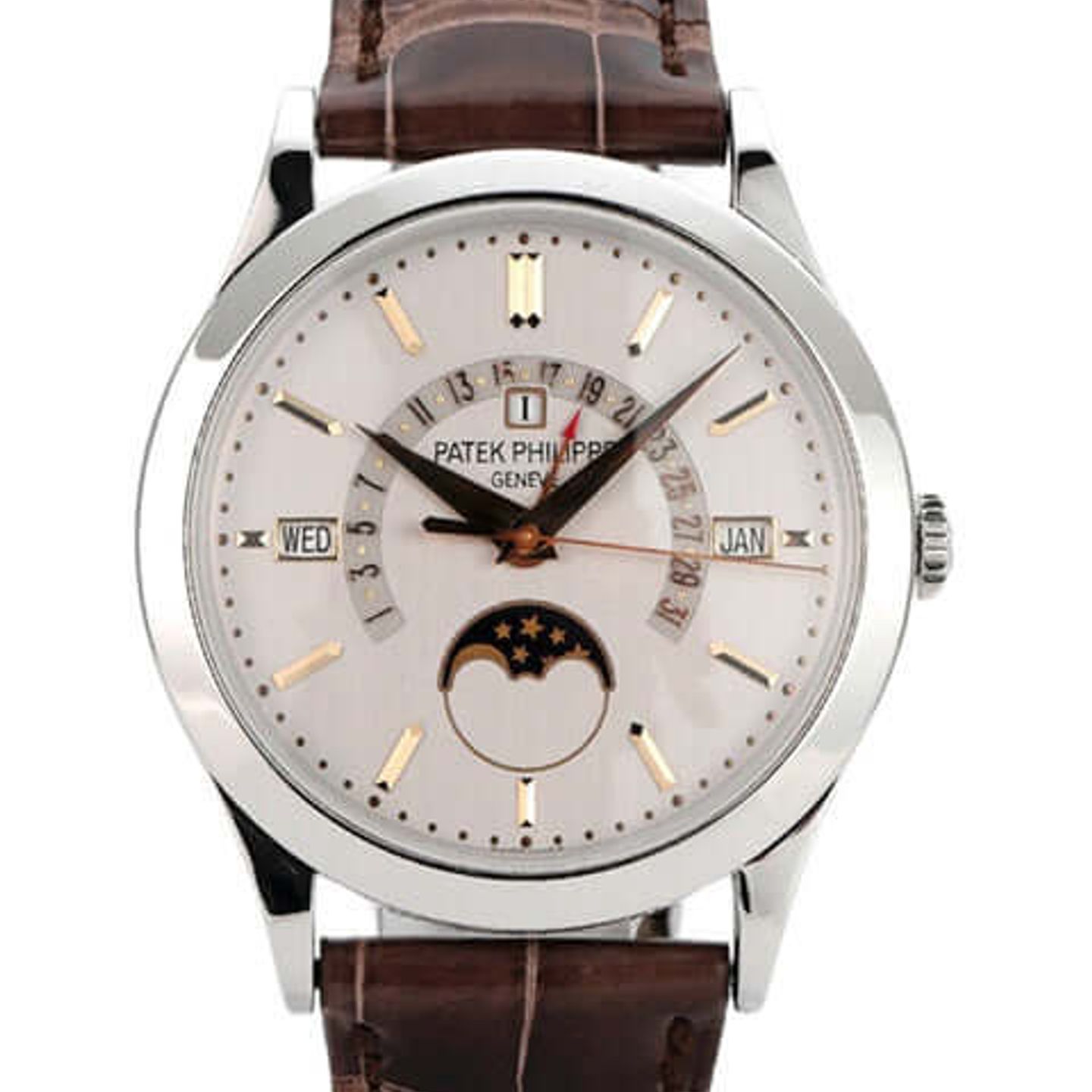 Patek Philippe Perpetual Calendar 5496P-015 (2021) - Silver dial 39 mm Platinum case (1/8)