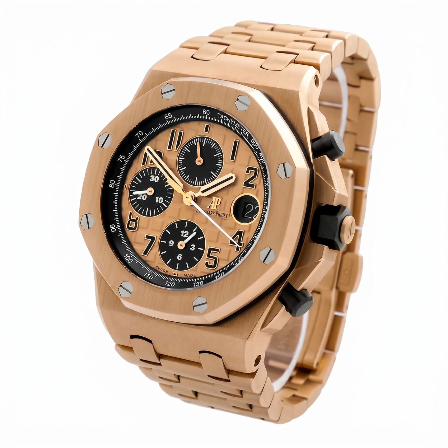 Audemars Piguet Royal Oak Offshore Chronograph 26470OR.OO.1000OR.01 (2014) - Champagne dial 42 mm Rose Gold case (3/8)