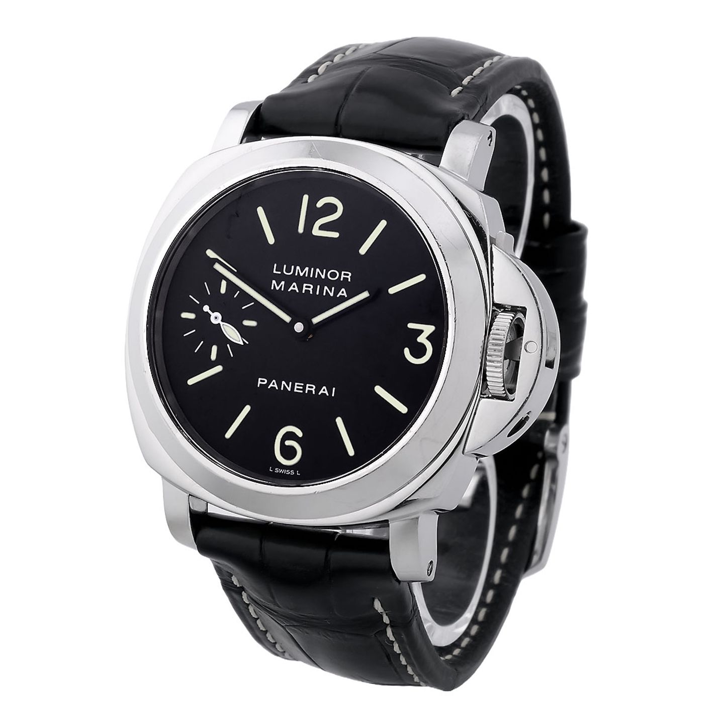 Panerai Luminor Marina PAM00001 (1999) - Zwart wijzerplaat 44mm Staal (2/8)
