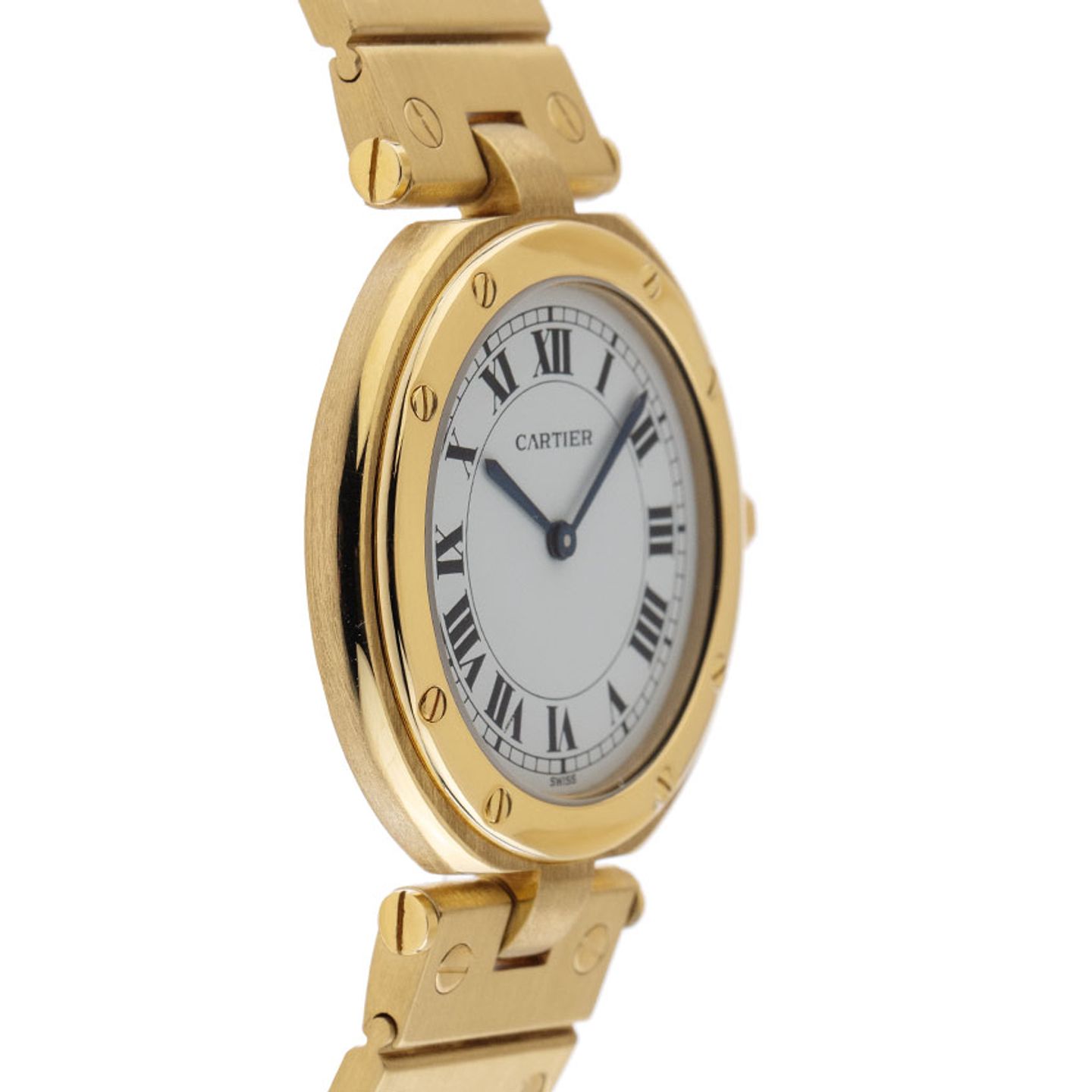 Cartier Santos 8191 (1982) - Wit wijzerplaat 27mm Geelgoud (5/8)