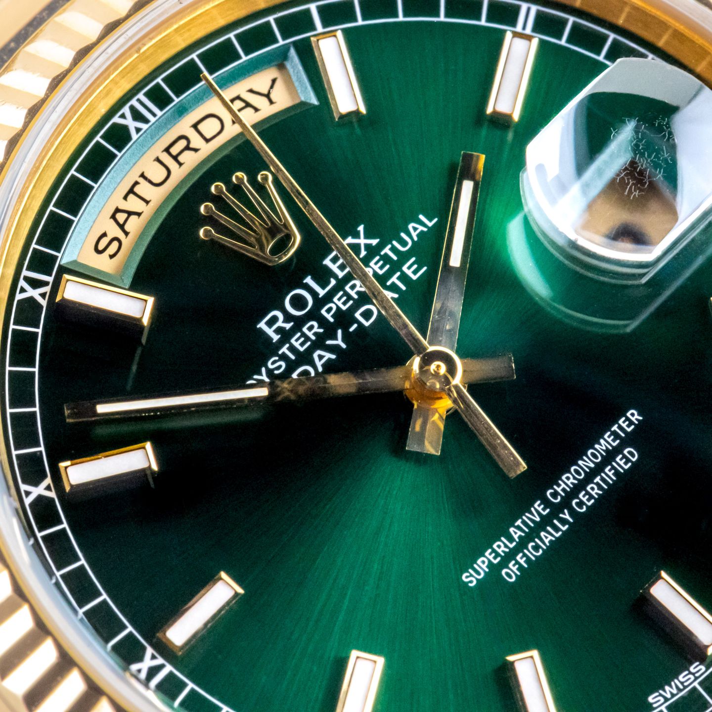 Rolex Day-Date 36 118238 (2001) - Groen wijzerplaat 36mm Geelgoud (2/8)