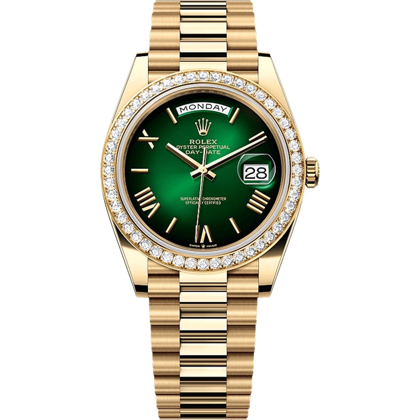 Rolex Day-Date 40 228348RBR (2025) - Groen wijzerplaat 40mm Geelgoud (1/1)