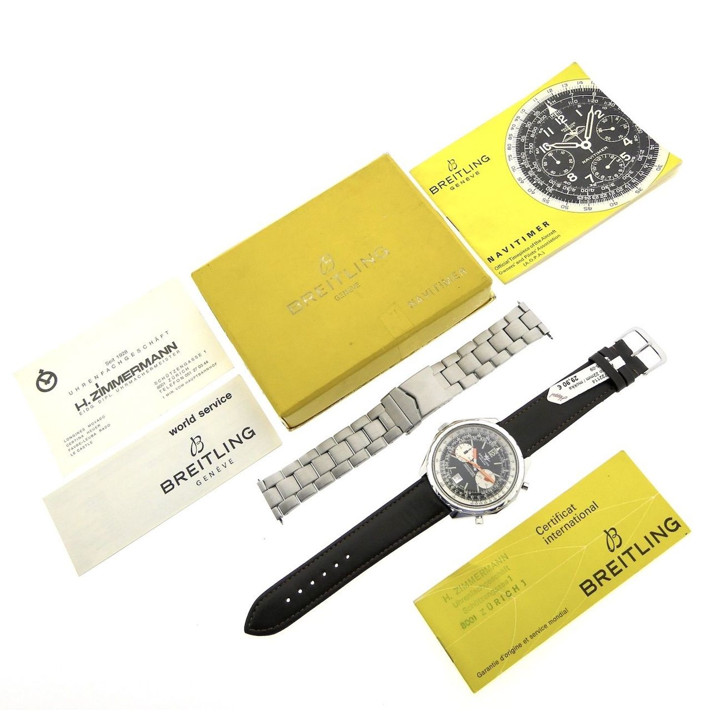 Breitling Chrono-Matic 1806 (1972) - Zwart wijzerplaat 49mm Staal (3/8)