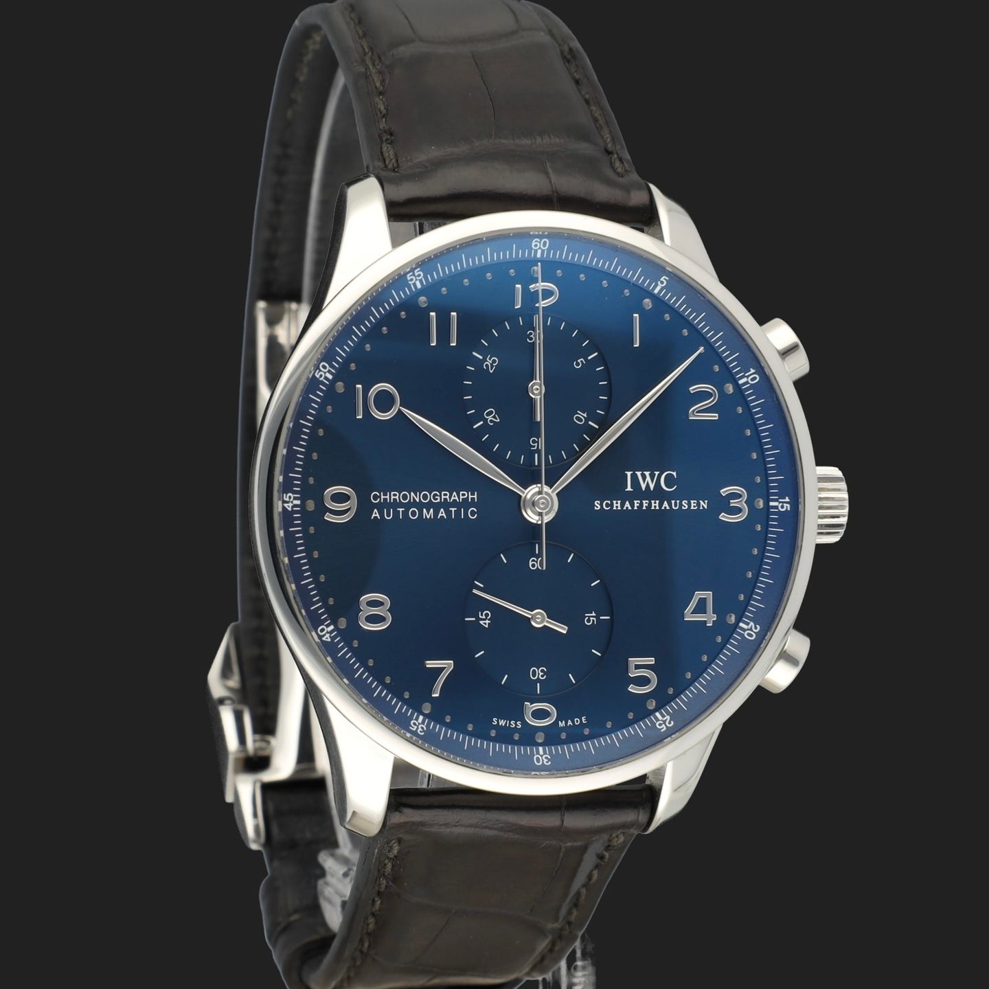 IWC Portuguese Chronograph IW371491 (2018) - Blue dial 41 mm Steel case (4/8)