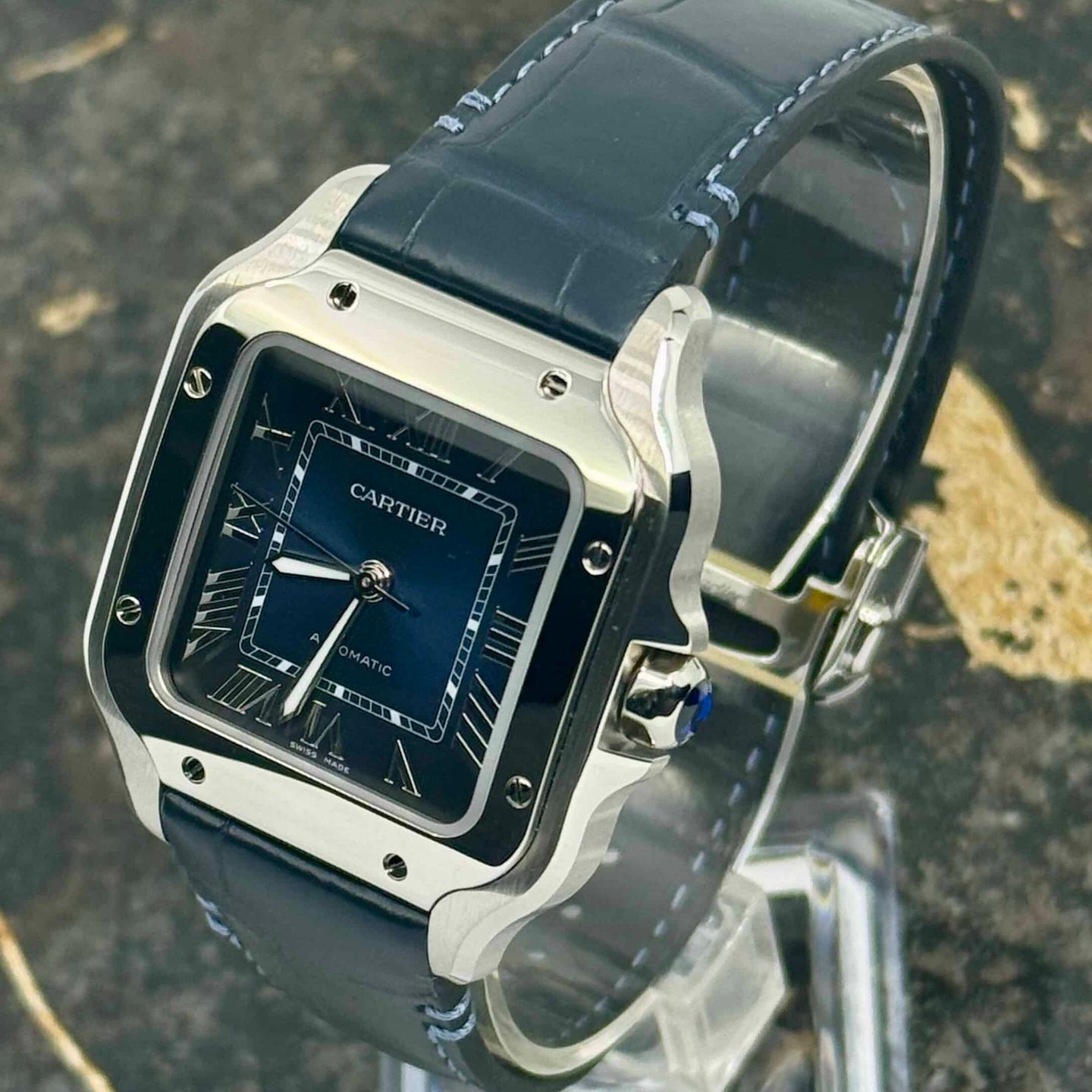 Cartier Santos WSSA0063 (2026) - Blue dial 35 mm Steel case (5/8)
