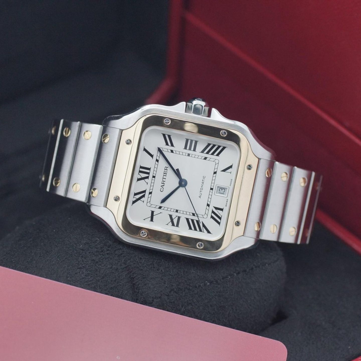 Cartier Santos W2SA0006 (2019) - White dial 40 mm Gold/Steel case (2/8)