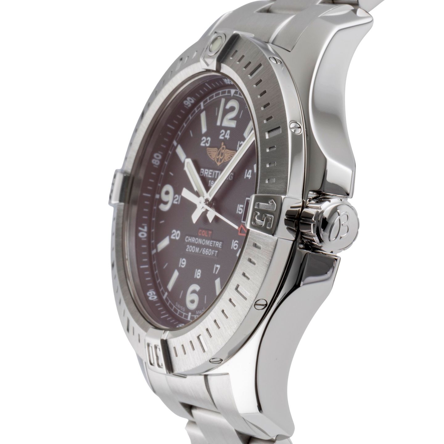 Breitling Colt Quartz A7438811/BD45 (Unknown (random serial)) - Black dial 44 mm Steel case (6/8)
