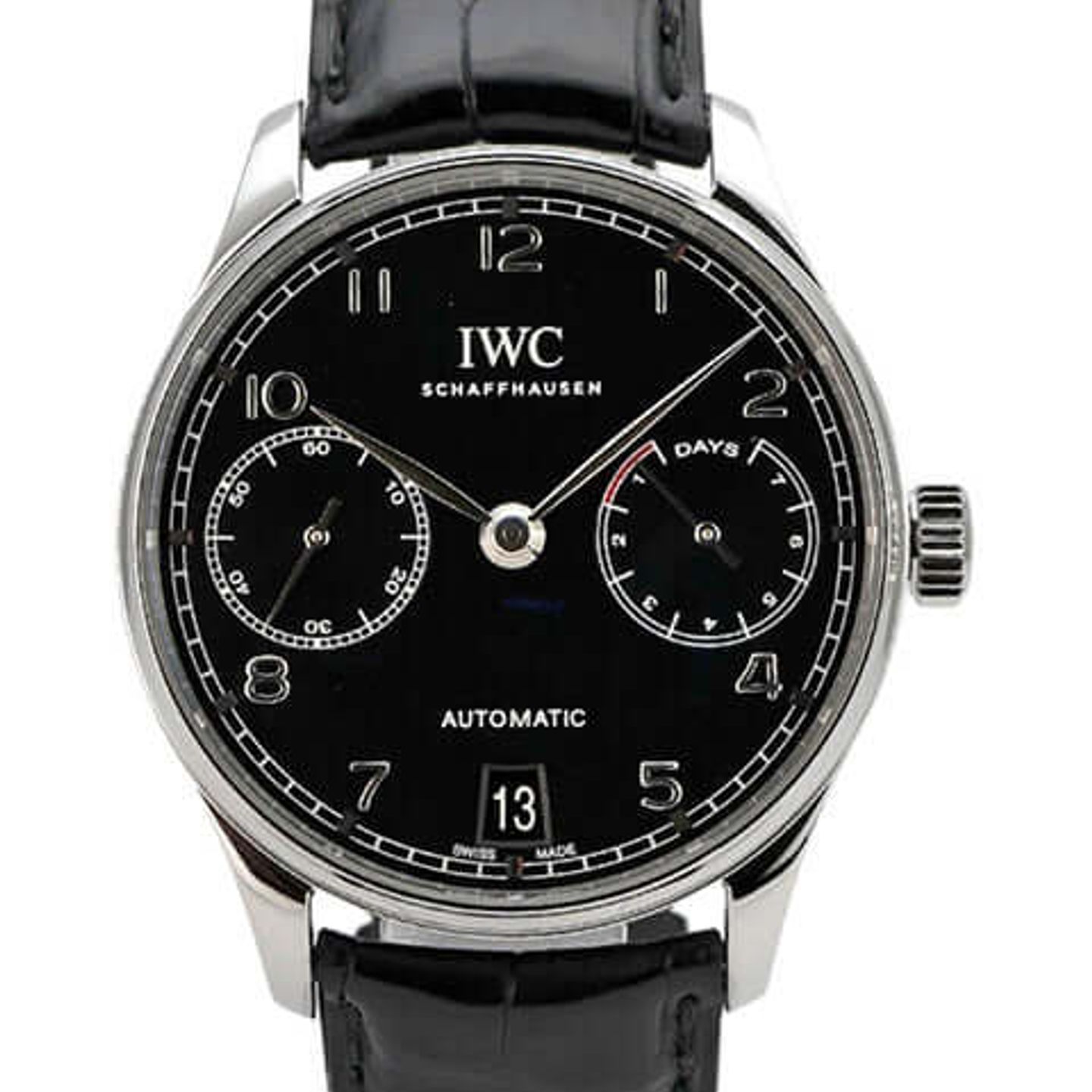 IWC Portuguese Automatic IW500703 (2017) - Black dial 42 mm Steel case (1/8)