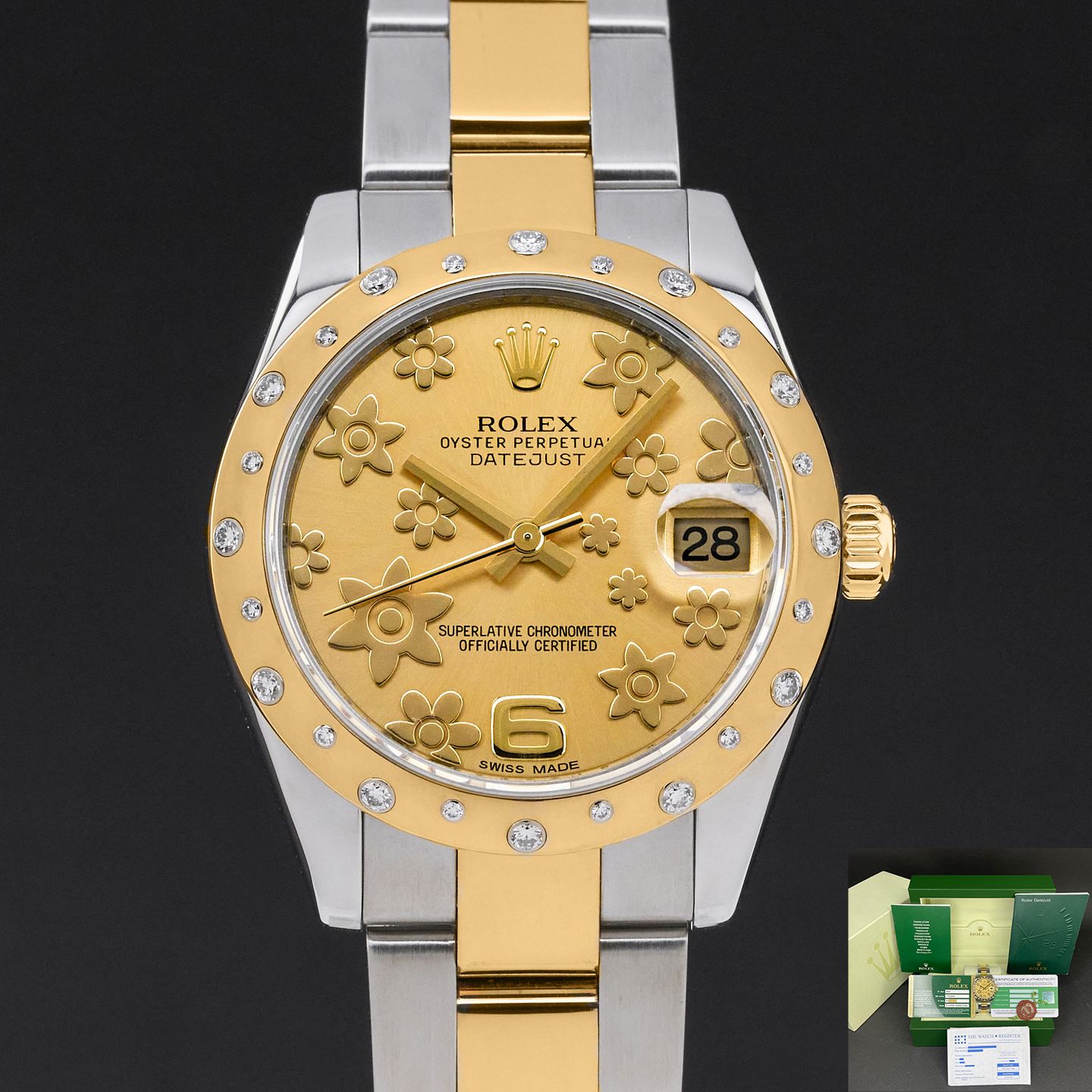 Rolex Datejust 31 178343 (2010) - Champagne dial 31 mm Gold/Steel case (1/8)