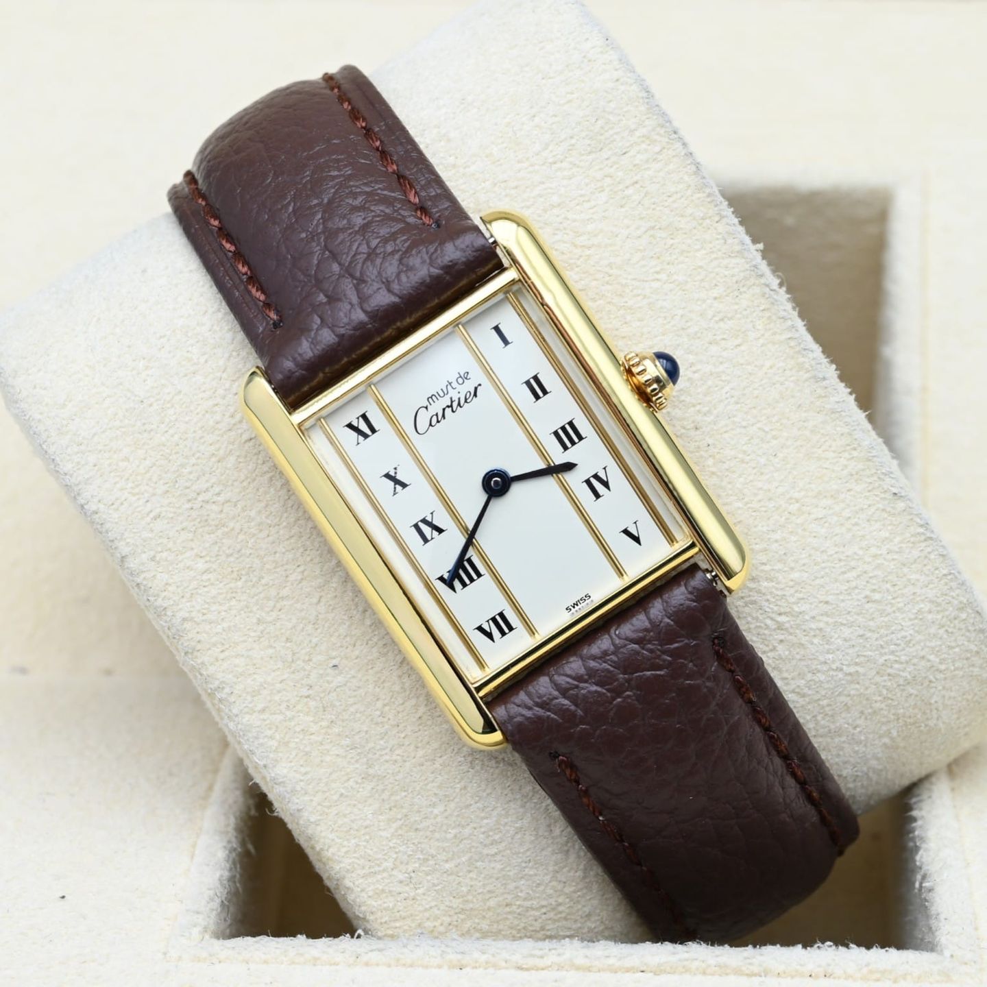 Cartier Tank Vermeil 590005 (Unknown (random serial)) - White dial 23 mm Unknown case (1/8)