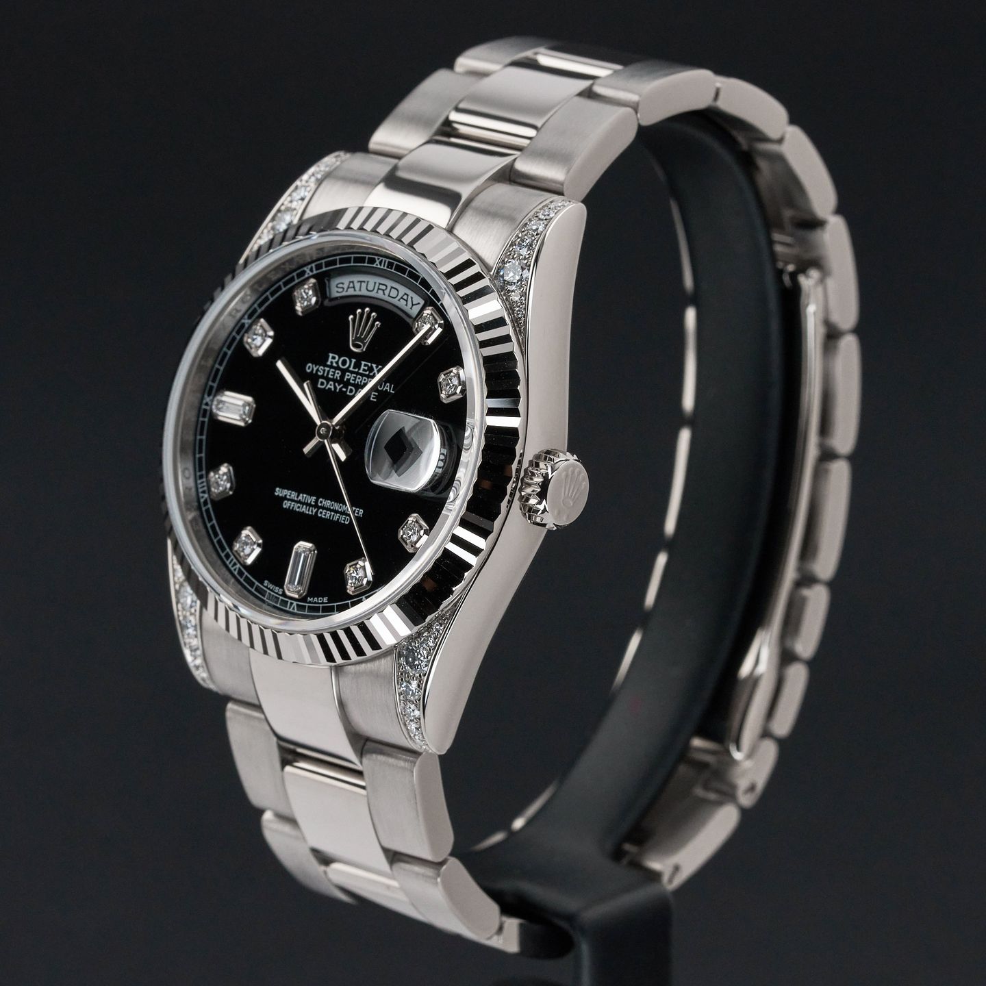 Rolex Day-Date 36 118339 (2009) - Black dial 36 mm White Gold case (4/8)