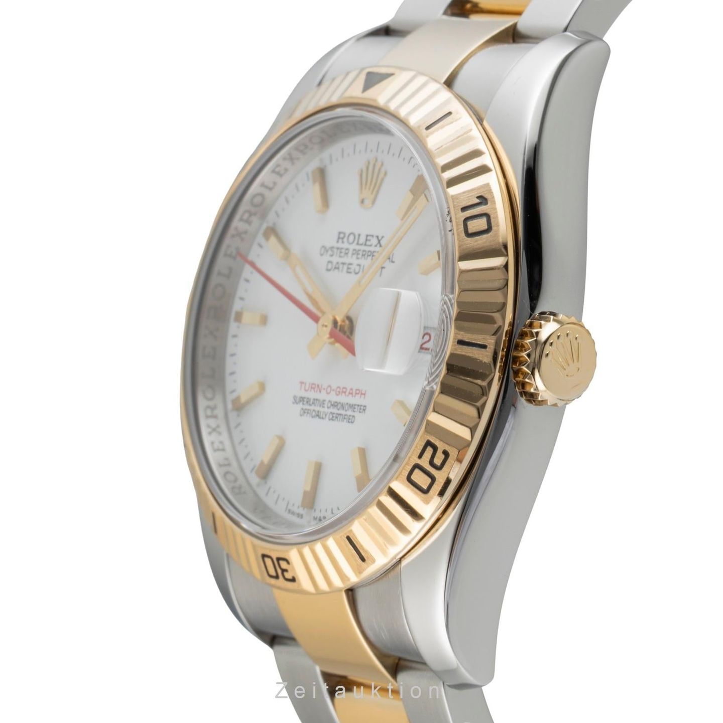 Rolex Datejust Turn-O-Graph 116263 (Unknown (random serial)) - White dial 36 mm Gold/Steel case (5/8)