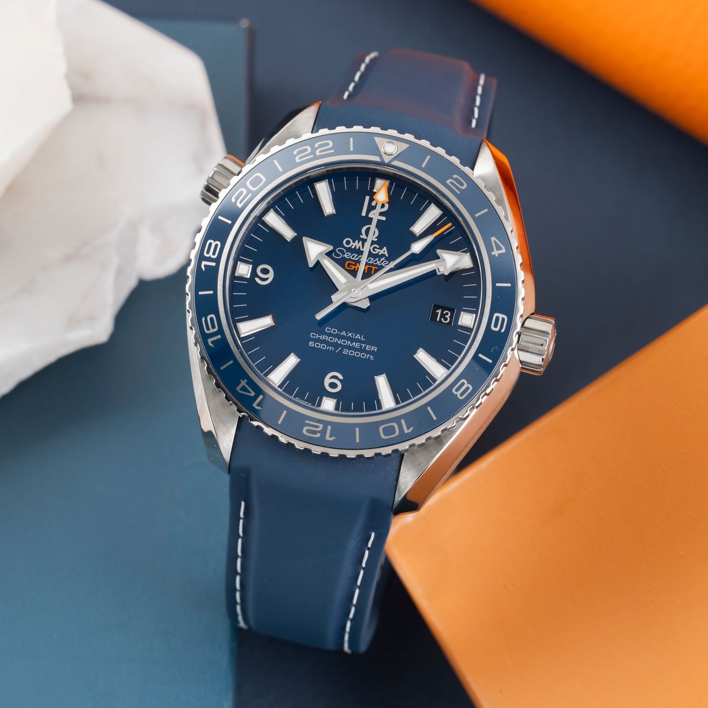 Omega Seamaster Planet Ocean 232.92.44.22.03.001 (Onbekend (willekeurig serienummer)) - Blauw wijzerplaat 44mm Titanium (1/8)