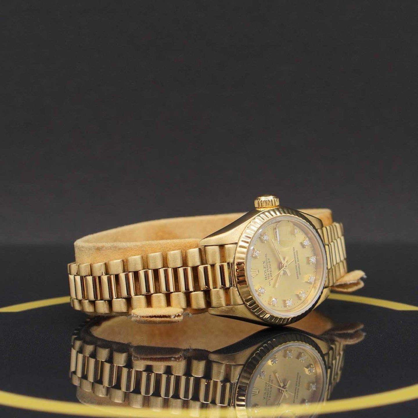 Rolex Lady-Datejust 69178 (1990) - Gold dial 26 mm Yellow Gold case (5/7)