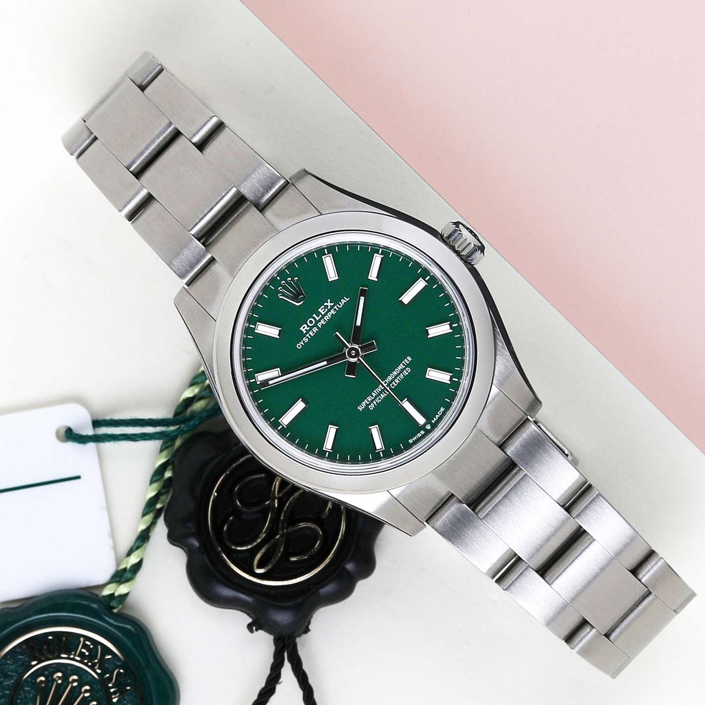 Rolex Oyster Perpetual 31 277200 (2022) - Groen wijzerplaat 31mm Staal (1/8)