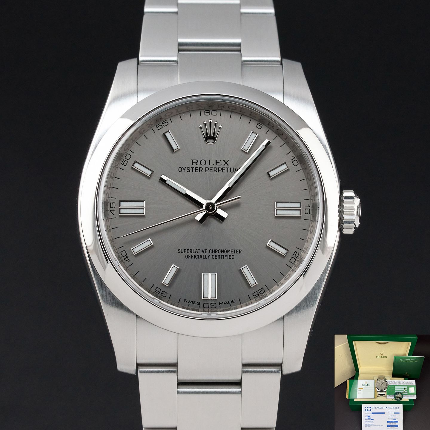 Rolex Oyster Perpetual 36 116000 (2017) - Grey dial 36 mm Steel case (1/8)