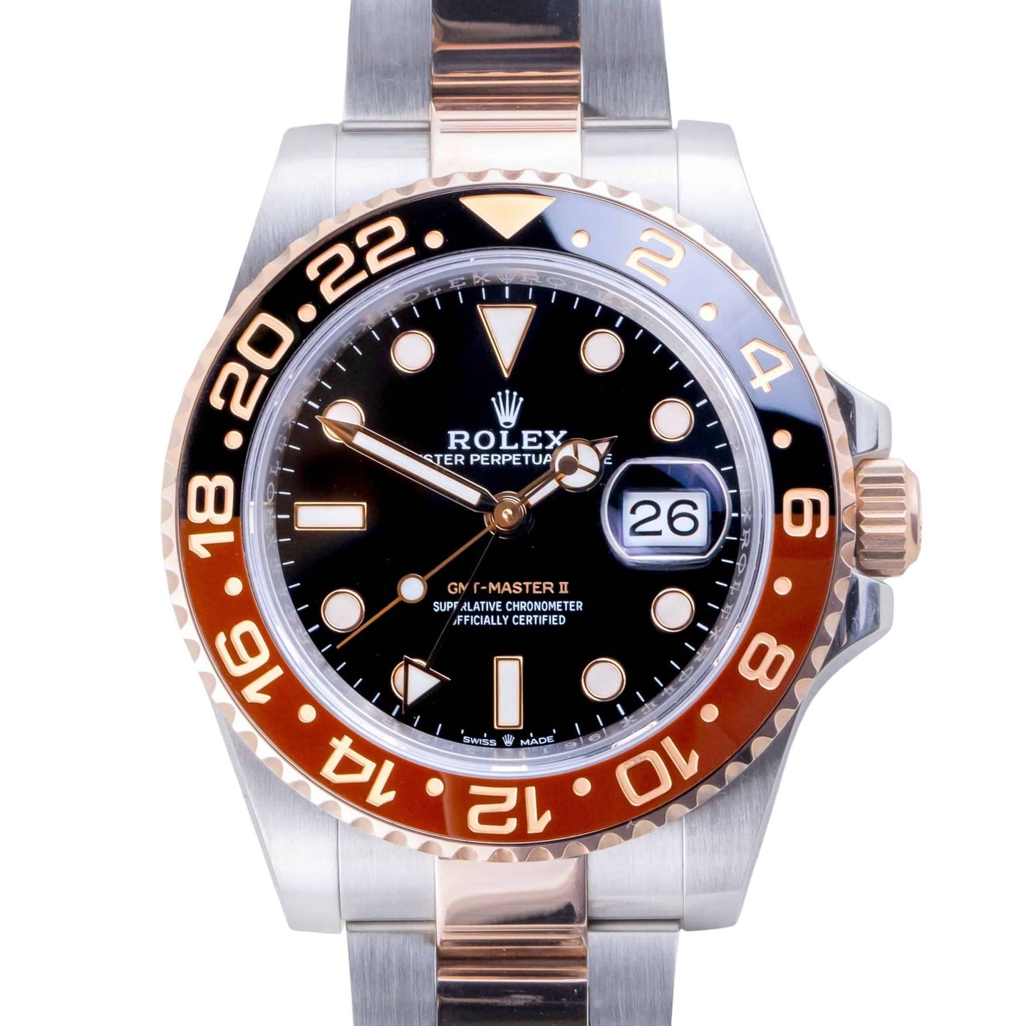Rolex GMT-Master II 126711CHNR (2018) - Zwart wijzerplaat 40mm Goud/Staal (3/8)