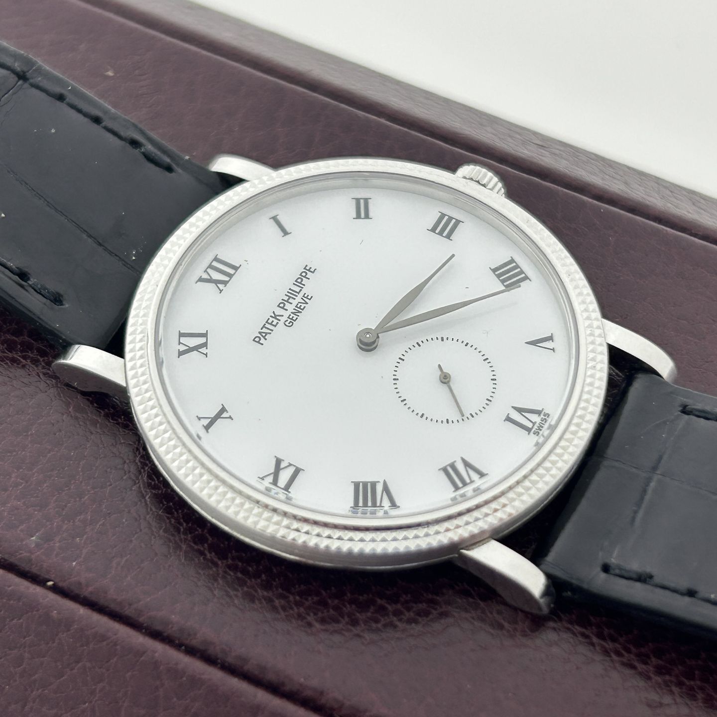 Patek Philippe Calatrava 3919G (1992) - White dial 34 mm White Gold case (6/8)