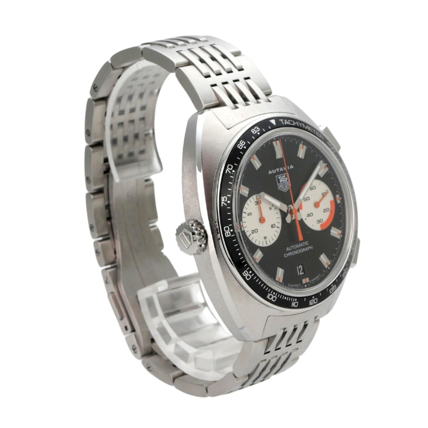 TAG Heuer Autavia CY2111 (Unknown (random serial)) - Black dial 42 mm Steel case (4/8)