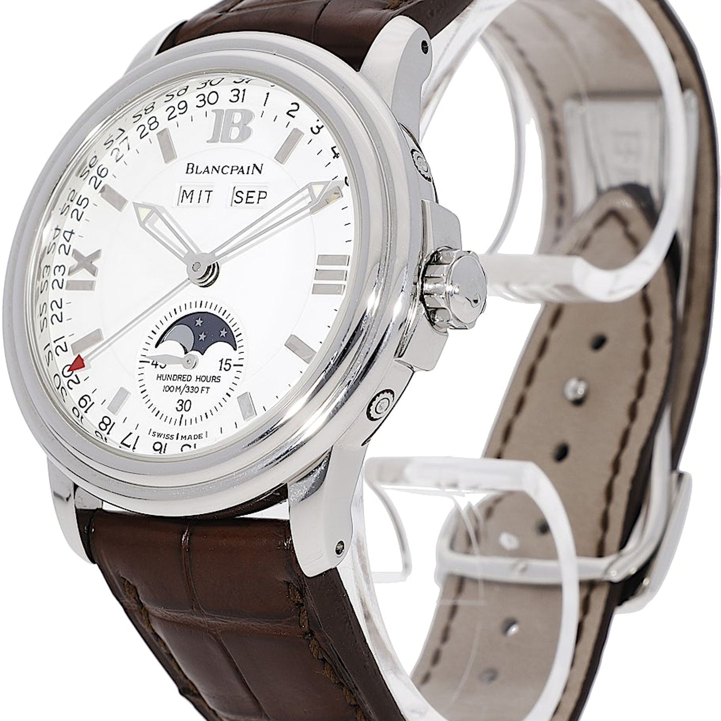 Blancpain Léman Moonphase 2763-1127-53 (1999) - White dial 39 mm Steel case (3/5)