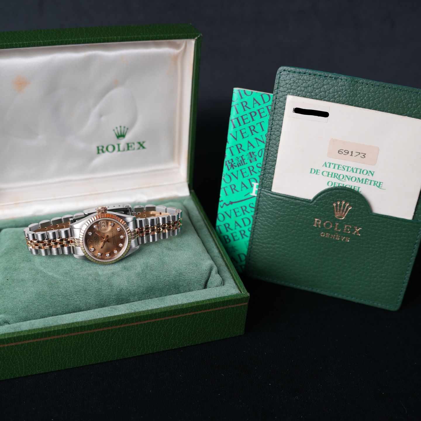 Rolex Lady-Datejust 69173 (1988) - Champagne dial 26 mm Gold/Steel case (8/8)
