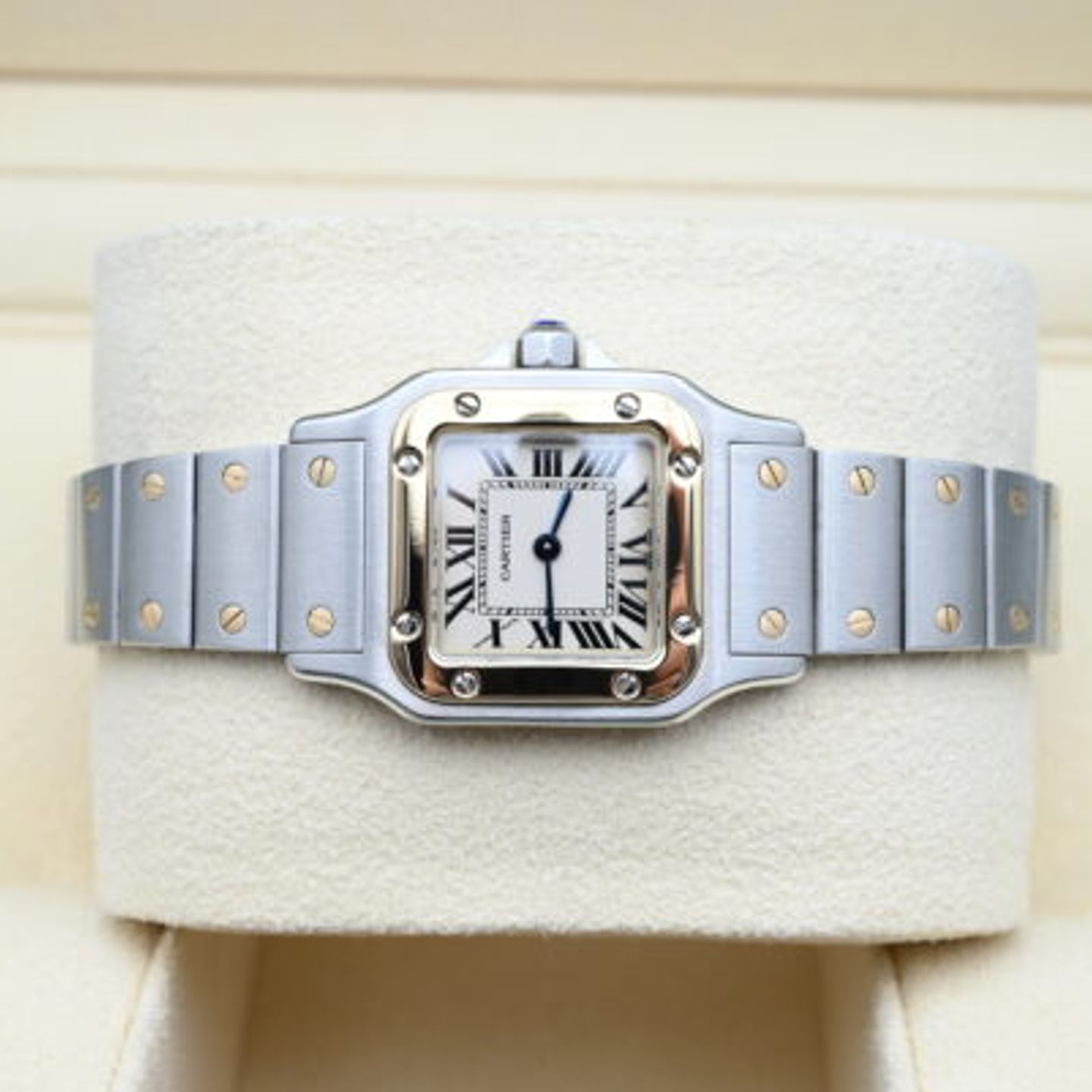 Cartier Santos Galbée 1567 (Unknown (random serial)) - White dial 24 mm Gold/Steel case (3/7)