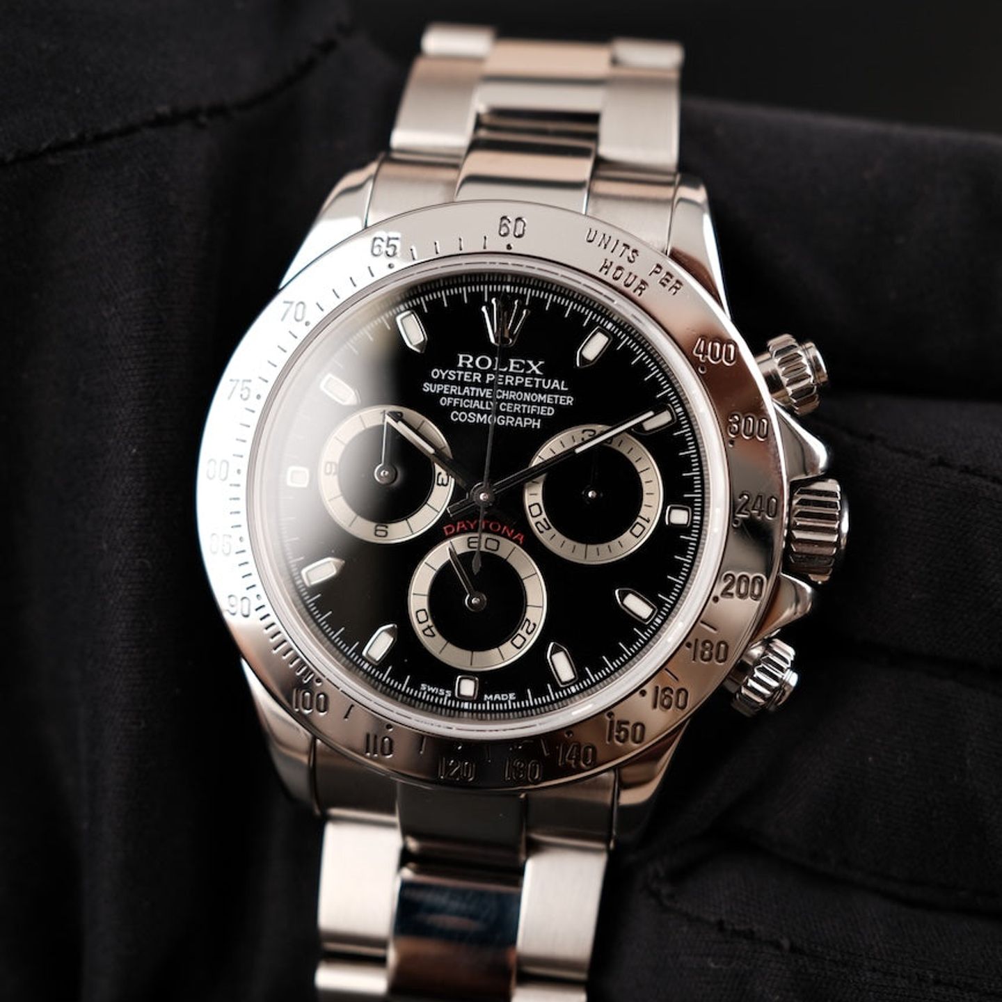 Rolex Daytona 116520 (2000) - Zwart wijzerplaat 40mm Staal (1/8)