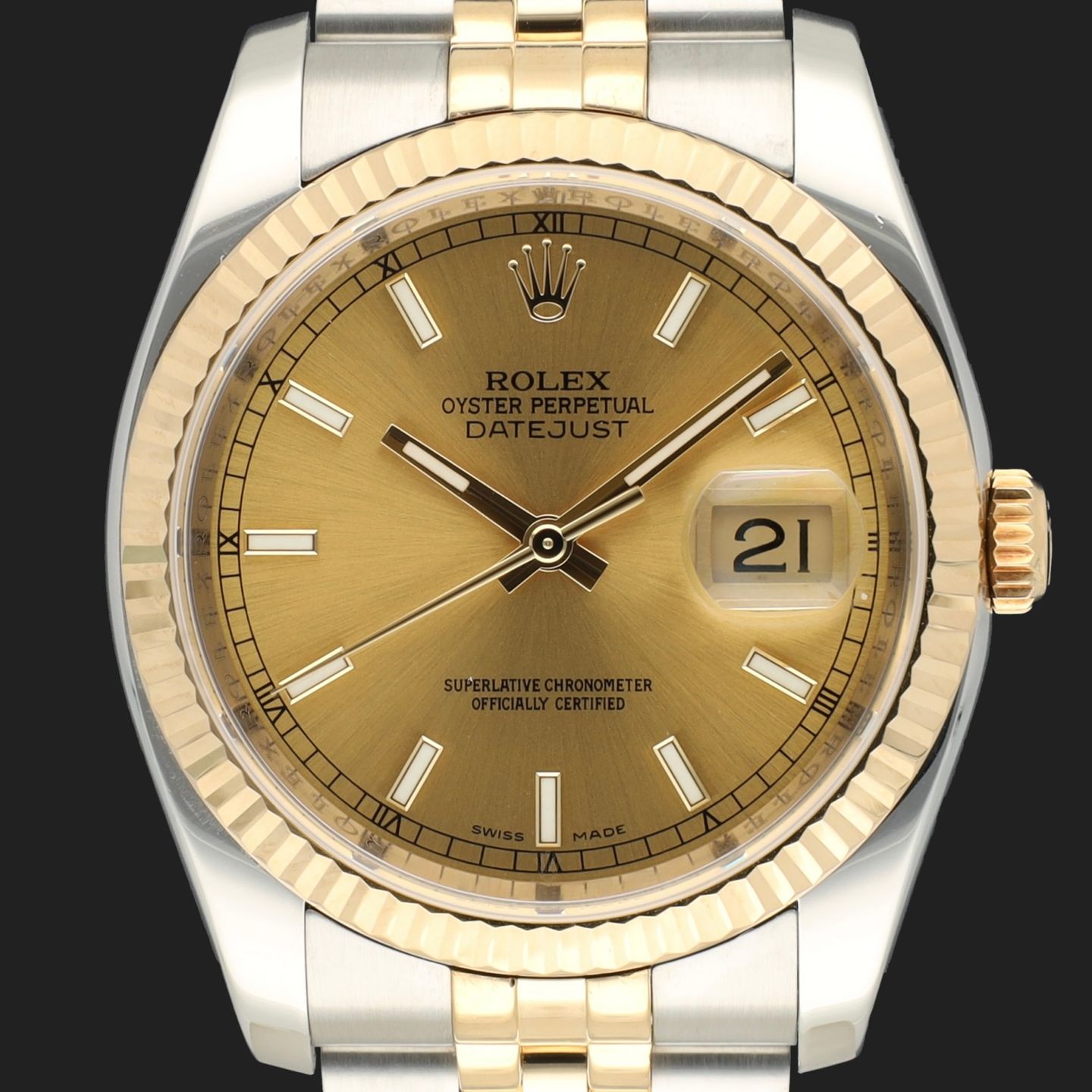 Rolex Datejust 36 116233 (2014) - 36 mm Gold/Steel case (3/8)