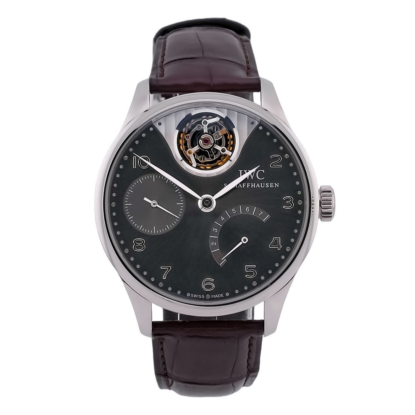 IWC Portuguese Tourbillon IW504207 (Onbekend (willekeurig serienummer)) - Grijs wijzerplaat 44mm Witgoud (1/8)