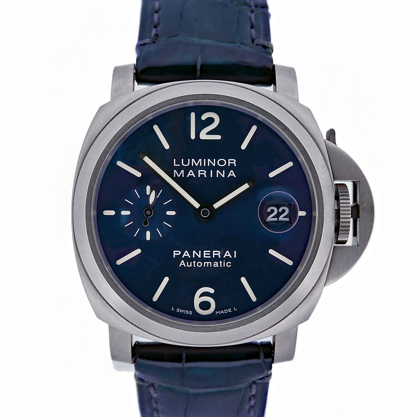 Panerai Luminor Marina Automatic PAM00282 (2008) - Blauw wijzerplaat 40mm Titanium (1/5)