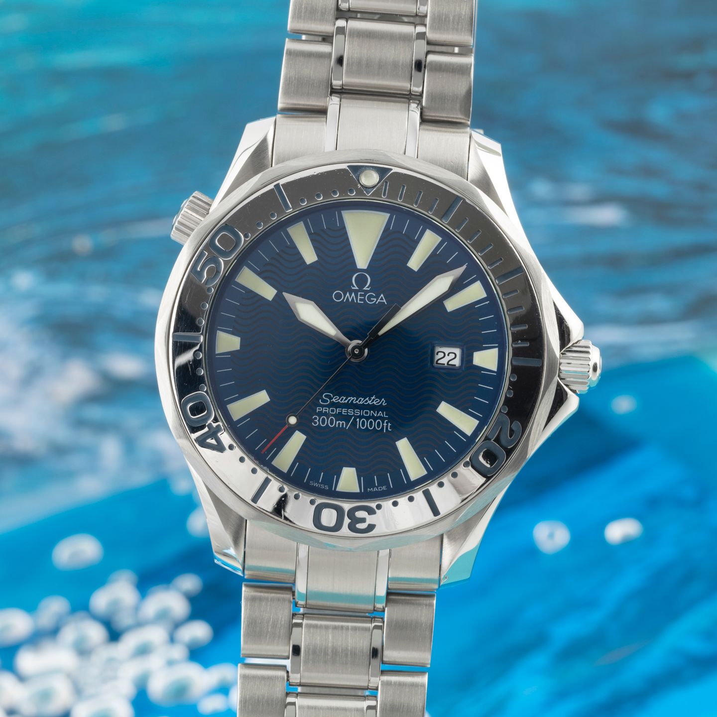 Omega Seamaster Diver 300 M 2265.80.00 (2000) - Blauw wijzerplaat 41mm Staal (3/8)