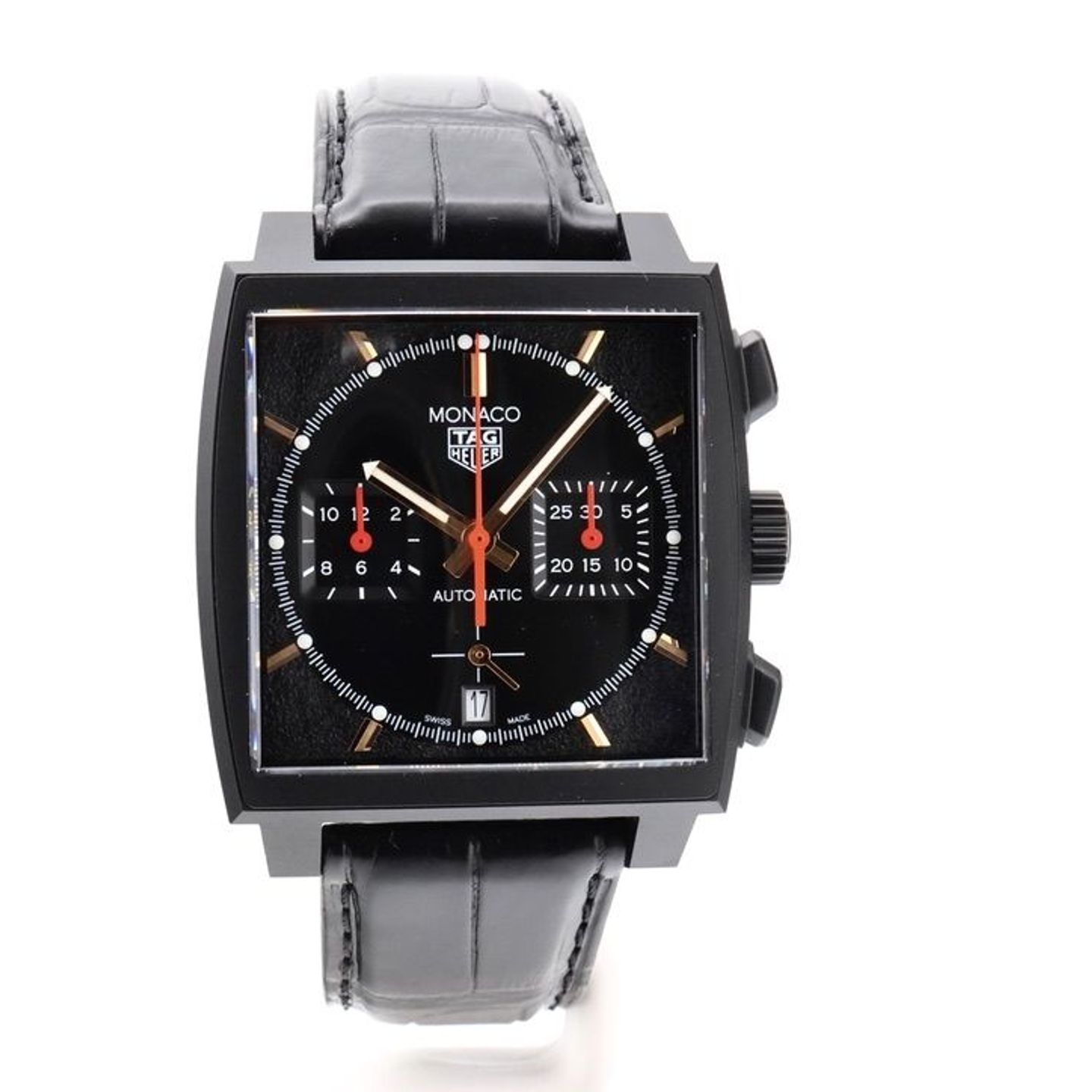 TAG Heuer Monaco CBL2180 (2022) - Zwart wijzerplaat 39mm Titanium (1/8)