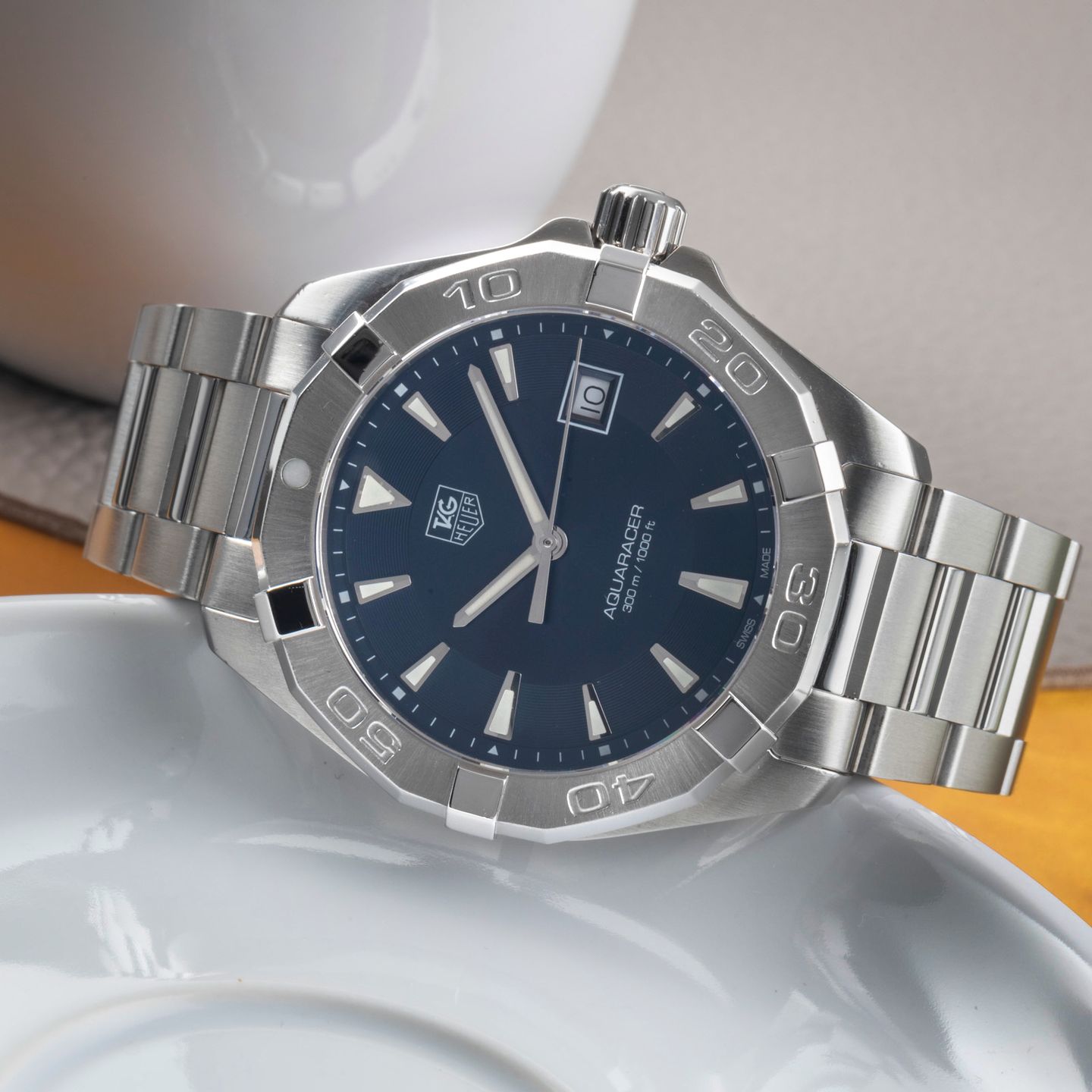 TAG Heuer Aquaracer 300M WAY1112 (2015) - Blue dial 41 mm Steel case (2/8)