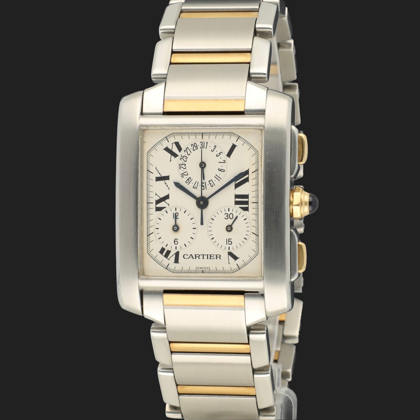 Cartier Tank Française 2303 (Unknown (random serial)) - White dial 28 mm Steel case (1/7)