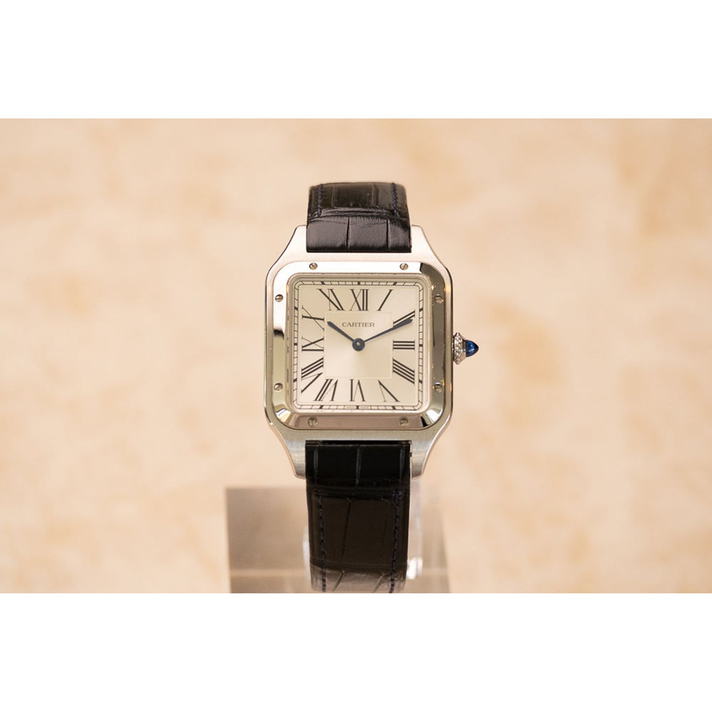 Cartier Santos Dumont WSSA0022 (Onbekend (willekeurig serienummer)) - Zilver wijzerplaat 44mm Staal (2/5)