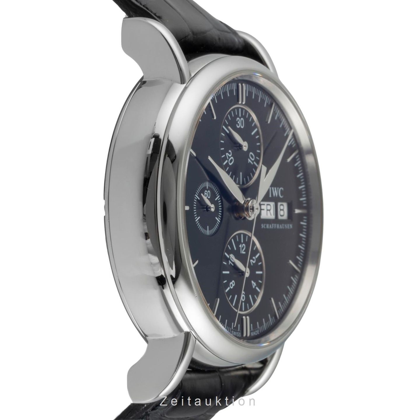 IWC Portofino Chronograph IW378303 (2010) - Zwart wijzerplaat 41mm Staal (6/8)